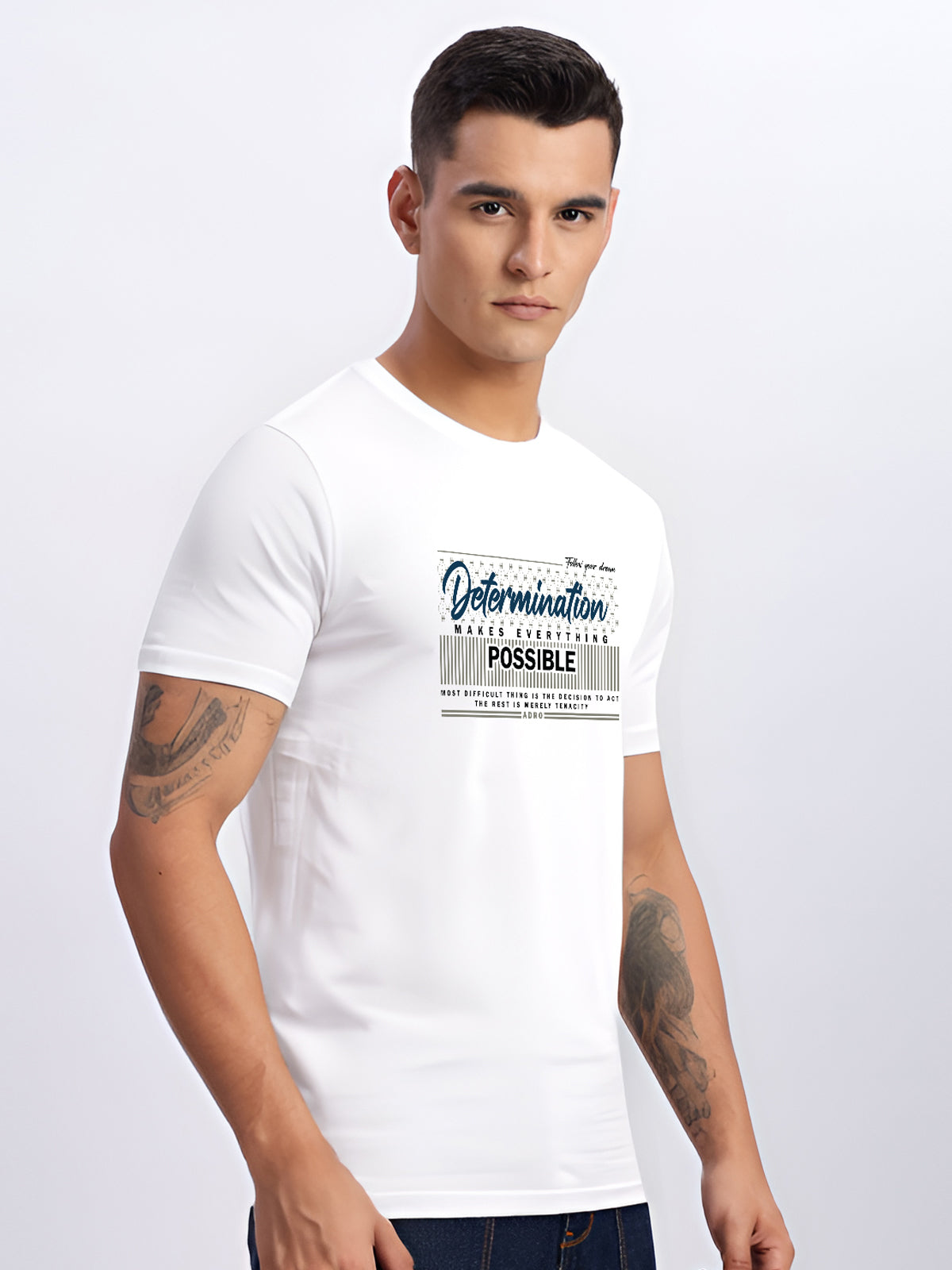Men Printed White T Shirt