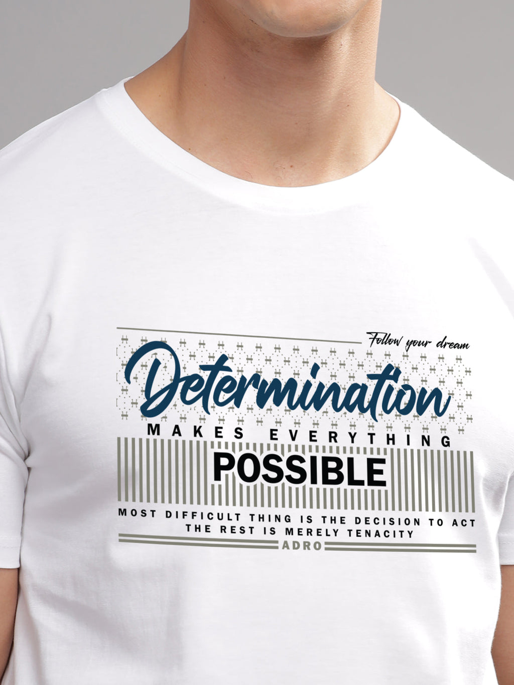 Men Printed White T Shirt