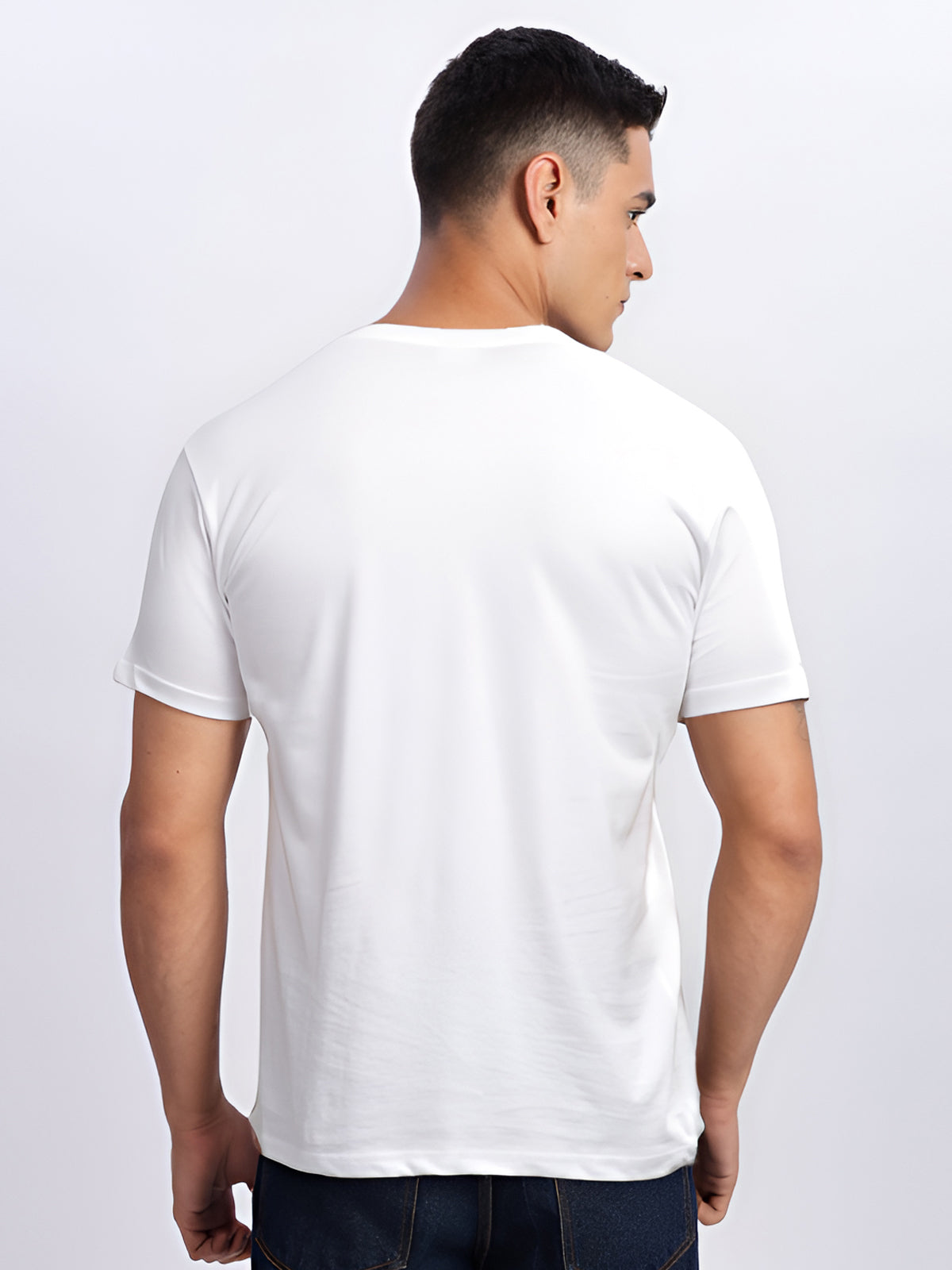 Men Printed White T Shirt