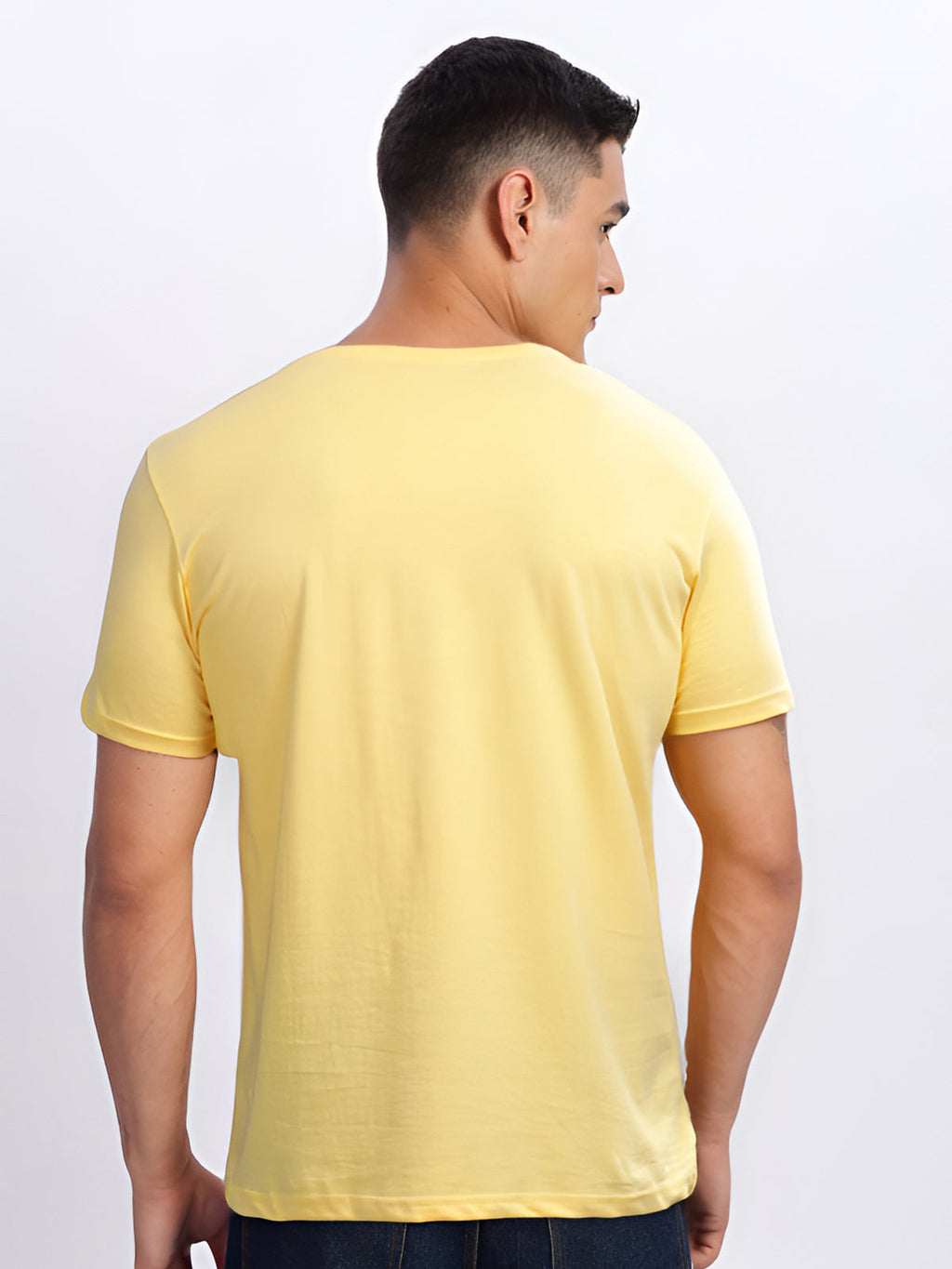 Men Printed Yellow T Shirt
