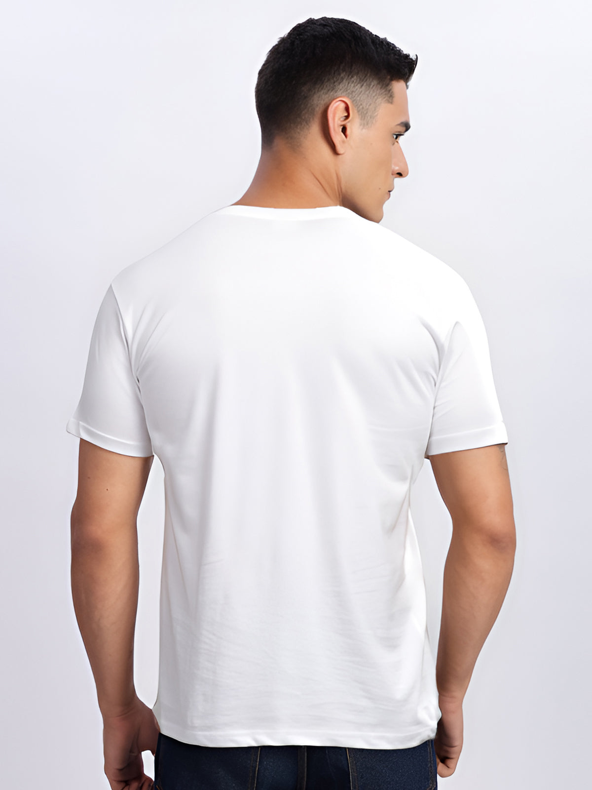 Men Printed White T Shirt