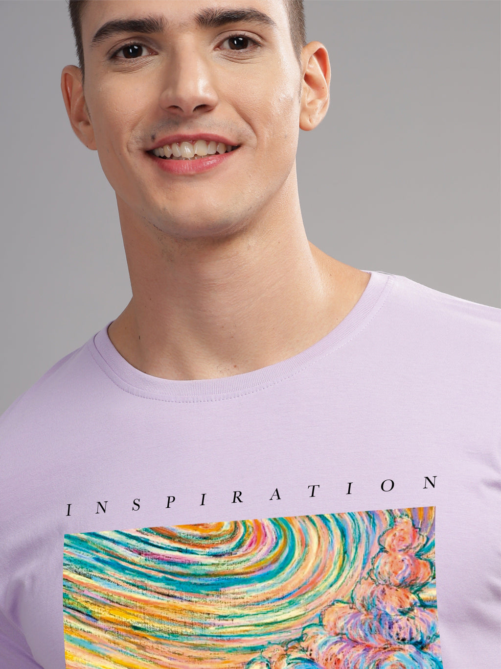 Men Purple Round Neck T Shirt