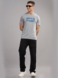 Men Grey Round Neck T Shirt