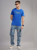 Men Blue Round Neck T Shirt