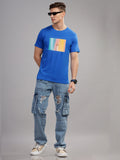 Men Blue Round Neck T Shirt