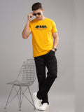 Men Mustard Round Neck T Shirt