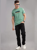 Men Green Round Neck T Shirt