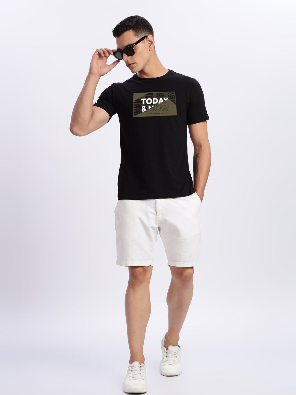 Men Printed Black T Shirt
