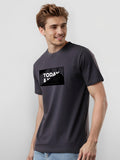 Men Printed Grey T Shirt