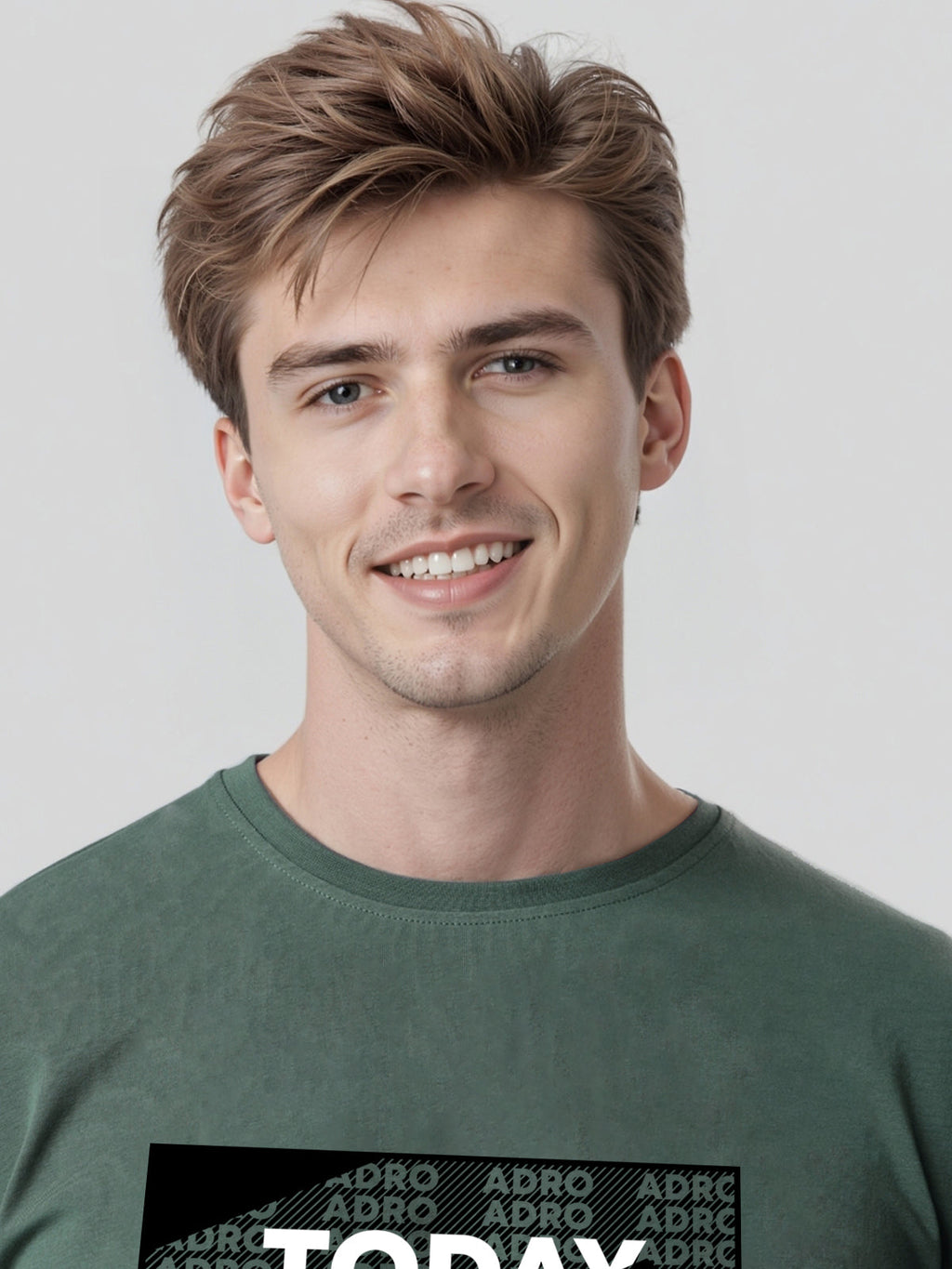 Men Printed Green T Shirt