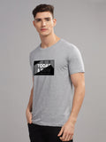 Men Printed Grey T Shirt