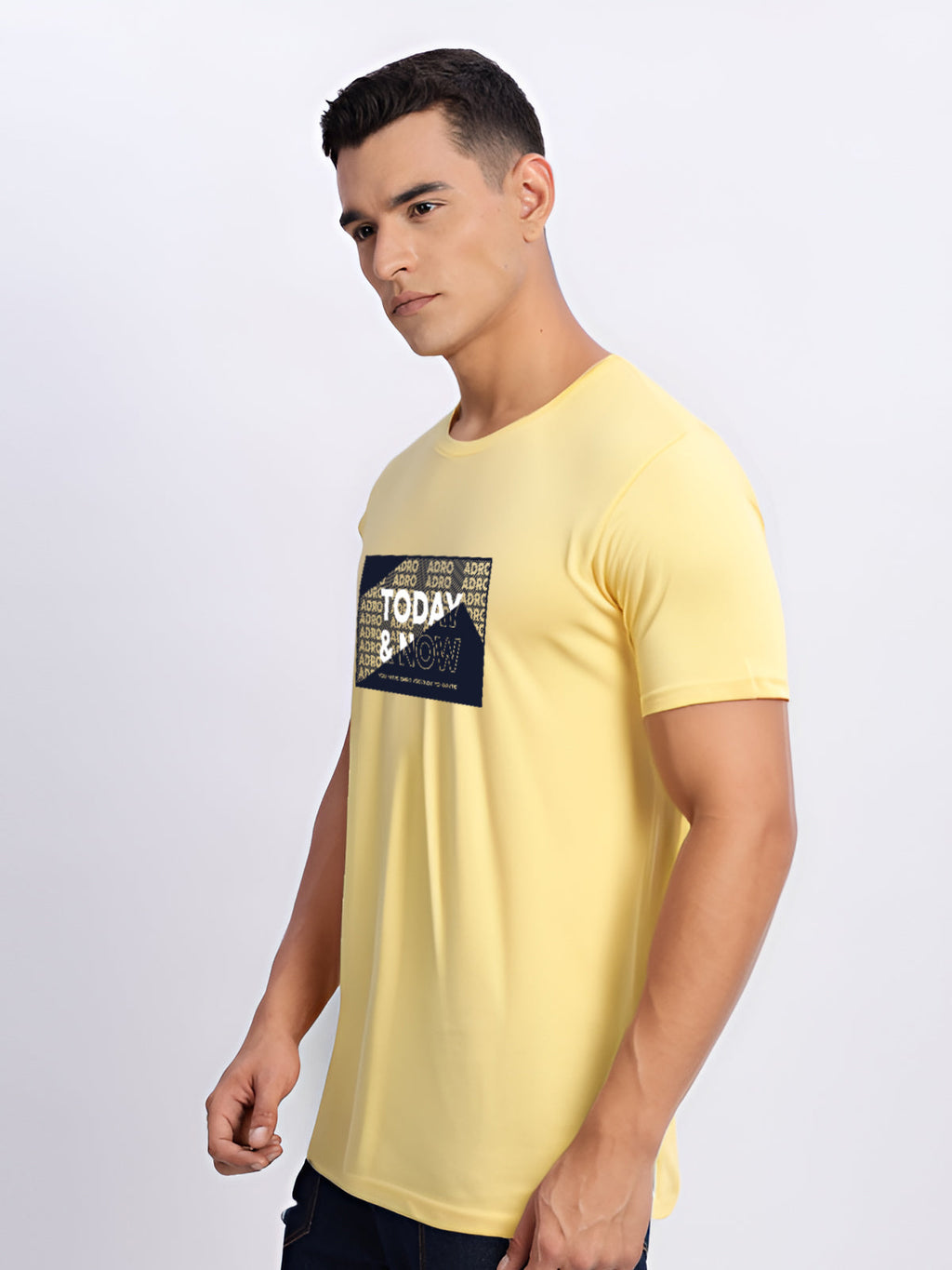 Men Printed Yellow T Shirt