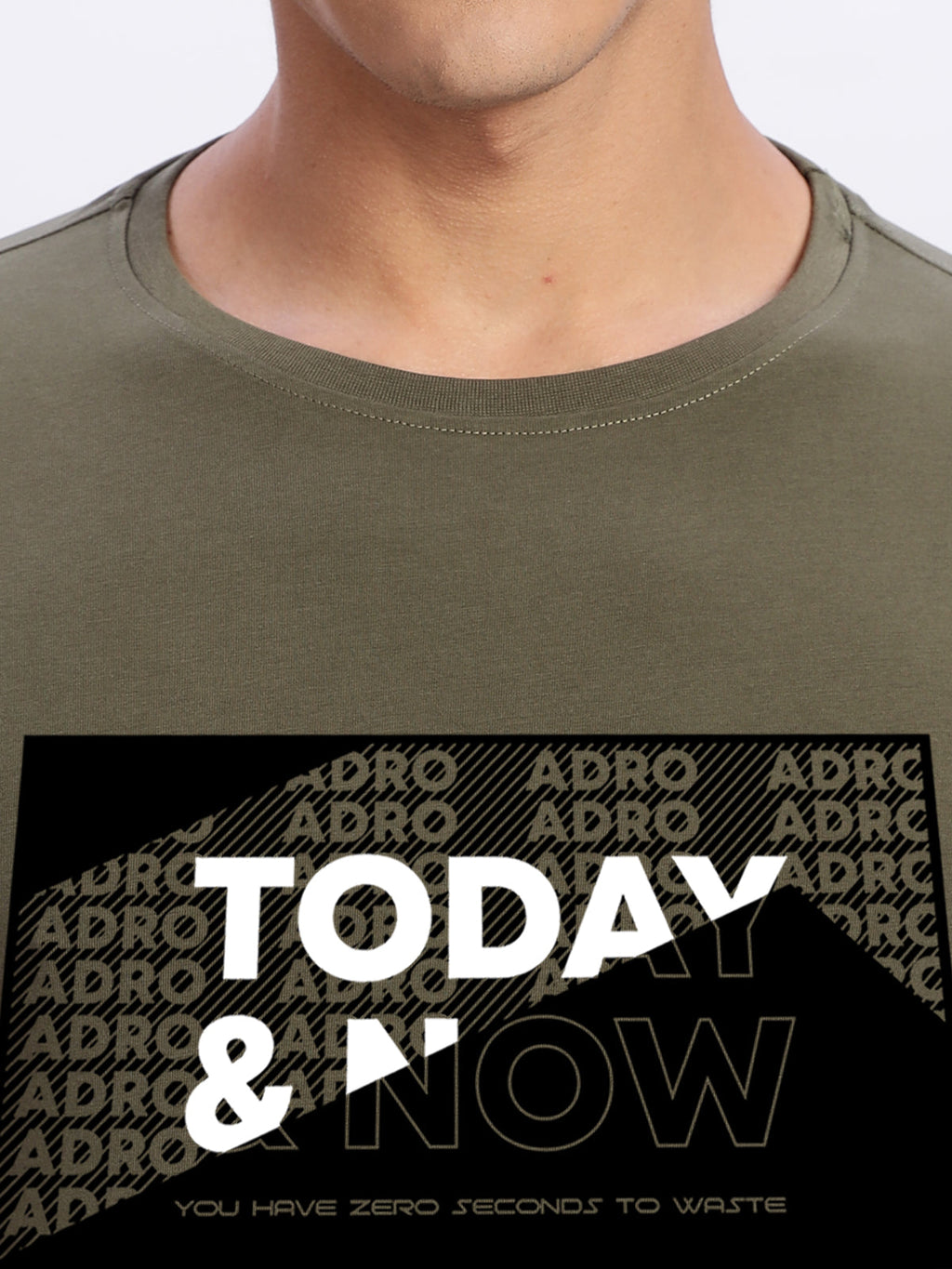Men Printed Olive T Shirt