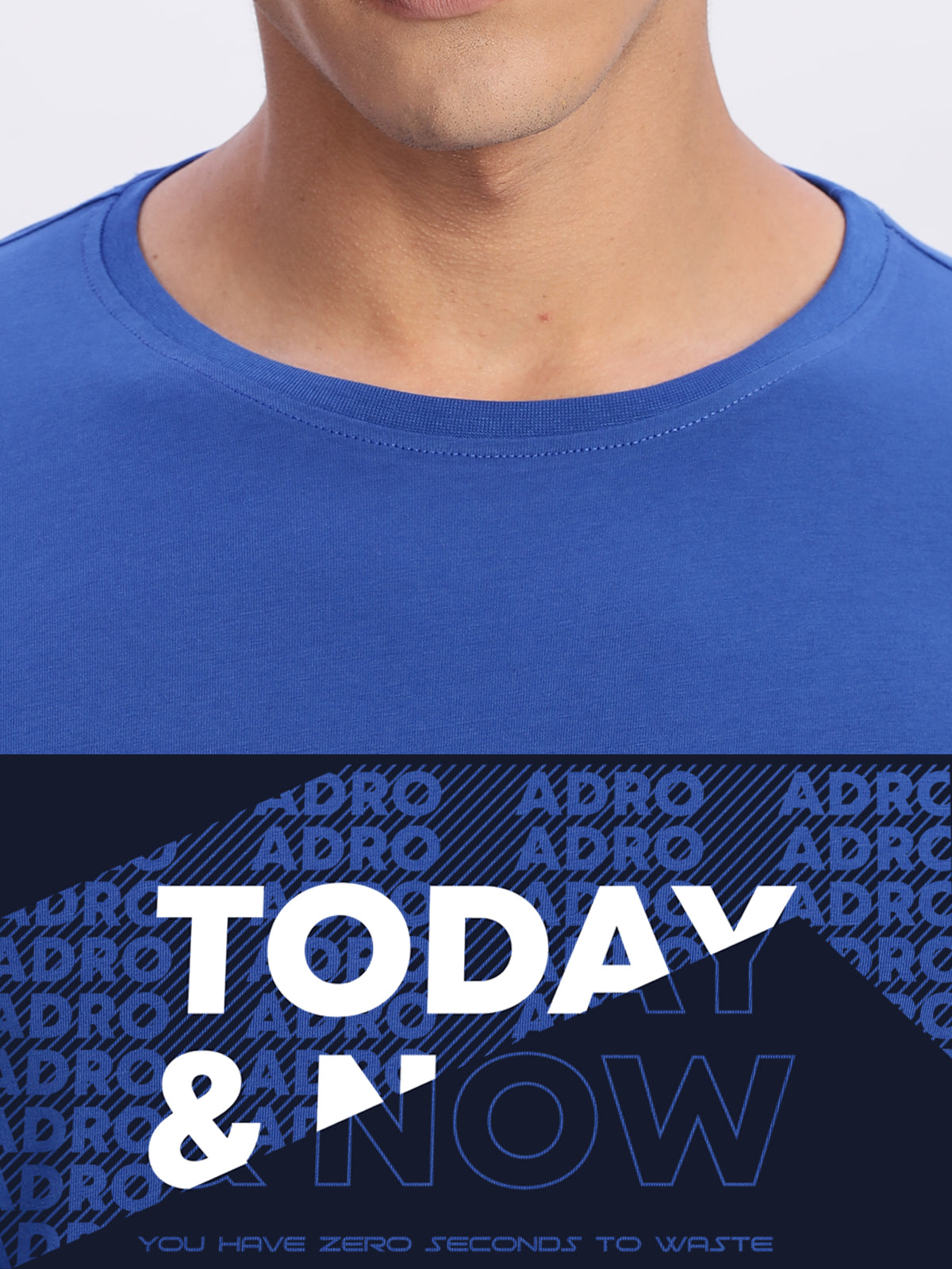 Men Printed Blue T-Shirt