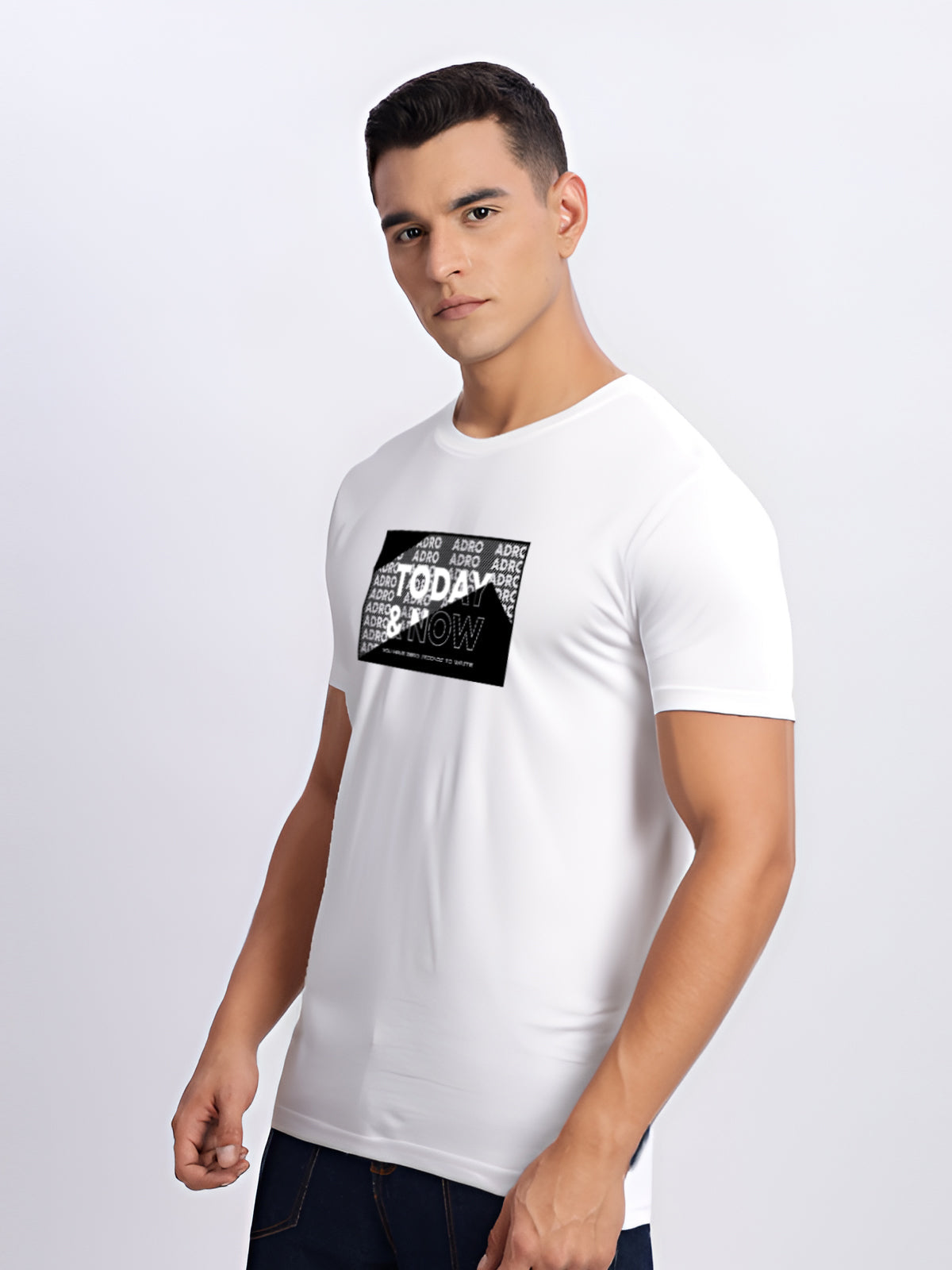 Men Printed White T Shirt