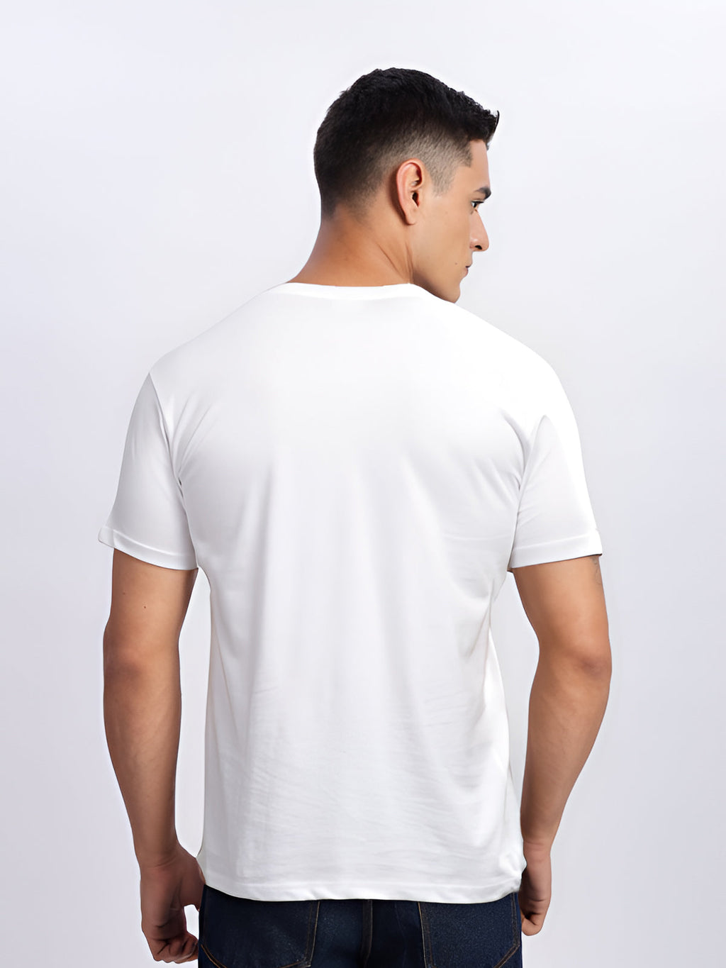 Men Printed White T Shirt