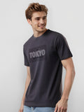 Men Printed Grey T Shirt