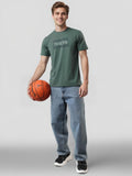 Men Printed Green T Shirt