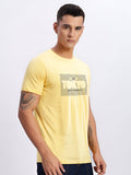 Men Printed Yellow T Shirt