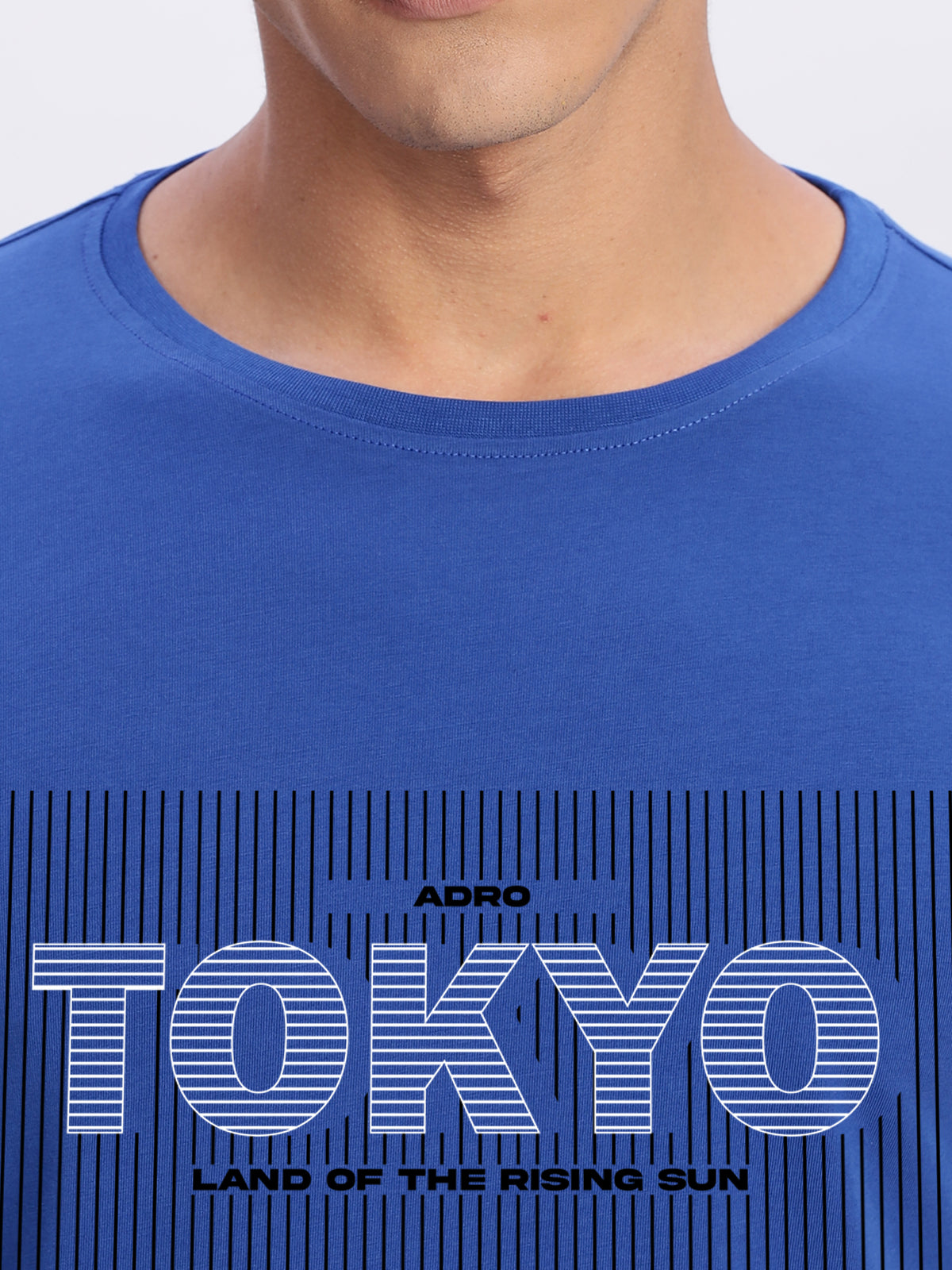 Men Printed Blue T-Shirt