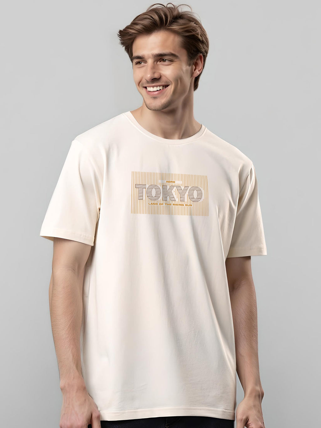 Men Printed White T-Shirt