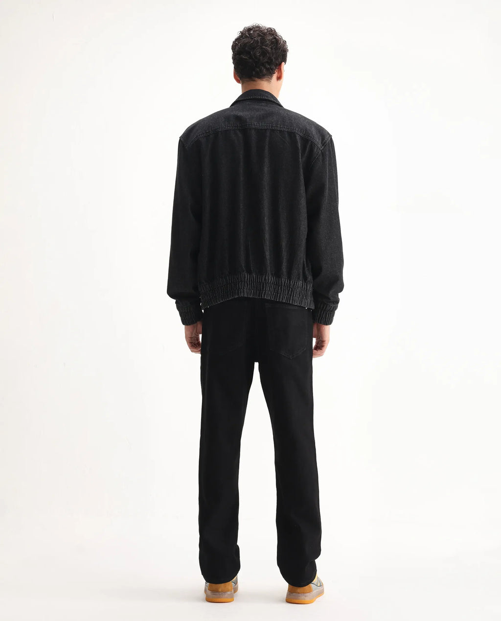 Rare Rabbit Men's Rosic Black Cotton Plain Morris Regular Fit Jeans