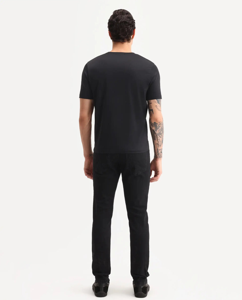 Rare Rabbit Men's Astra Bh Black Cotton Blend Fabric Shank And Zipper Hawk Slim Plain Jeans