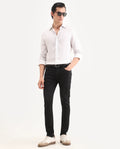 Rare Rabbit Men's Rivv Black Cotton Blend Fabric Hawk Slim Fit Plain Jeans