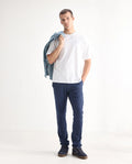 Rare Rabbit Men's Ruiz Blue Cotton Plain Hawk Slim Fit Jeans
