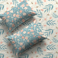 Divine Collection - Cotton Bedsheet With 2 Pillow Covers, Raina Blue