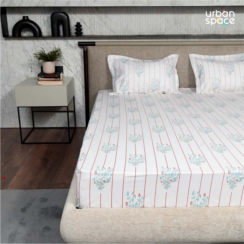 Regal Collection - Breathable 200 TC 100% Pure Cotton Bedsheet with Pillow Cover, Rust Orange Dahlia