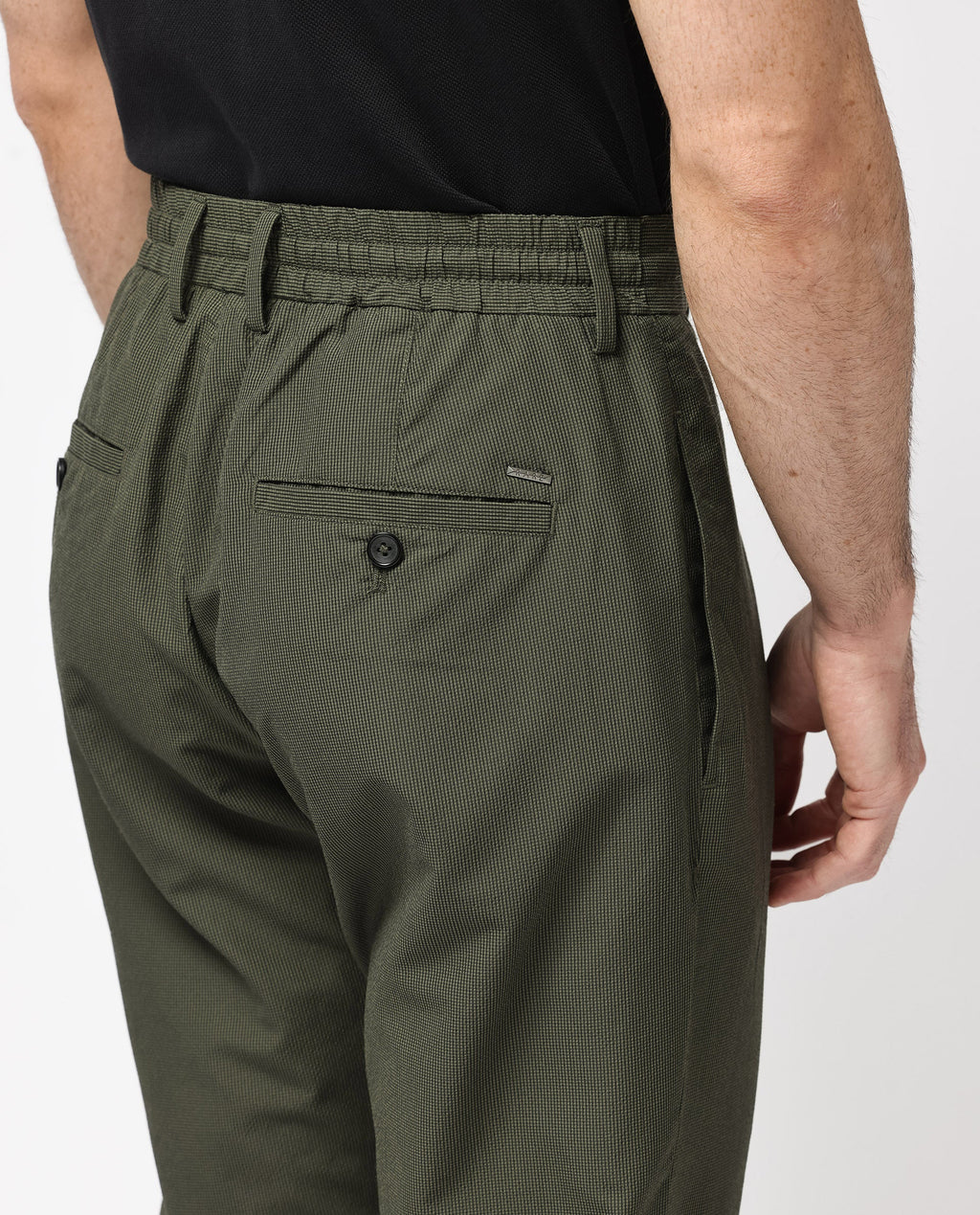 Rare Rabbit Men's Saco Olive Polyester Checked Print Regular Fit Trouser