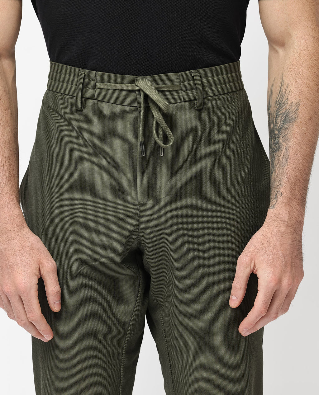 Rare Rabbit Men's Saco Olive Polyester Checked Print Regular Fit Trouser