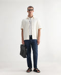 Rare Rabbit Men's Sam-2 Dusky Blue Cotton Plain Kurt Carrot Fit Jeans