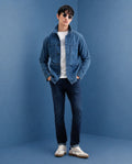Rare Rabbit Men's Samm Dark Blue Cotton Blend Fabric Hawk Slim Fit Jeans