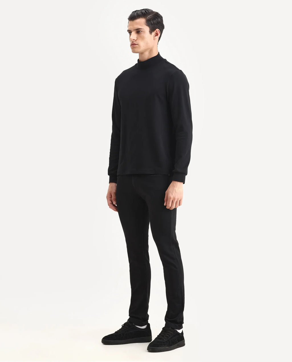 Rare Rabbit Men's Satinx S Black Cotton Plain Hawk Slim Fit Jeans