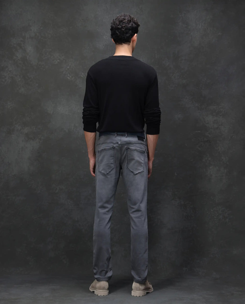 Rare Rabbit Men's Savoy Light Grey Cotton Blend Plain Hawk Slim Fit Jeans