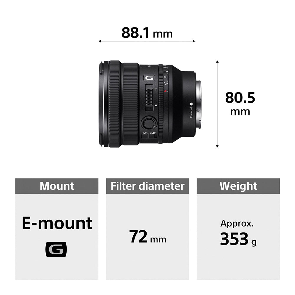 Sony FE PZ 16–35 mm F4 G (SELP1635G) E-Mount Full-Frame, Wide-angle Zoom G Lens