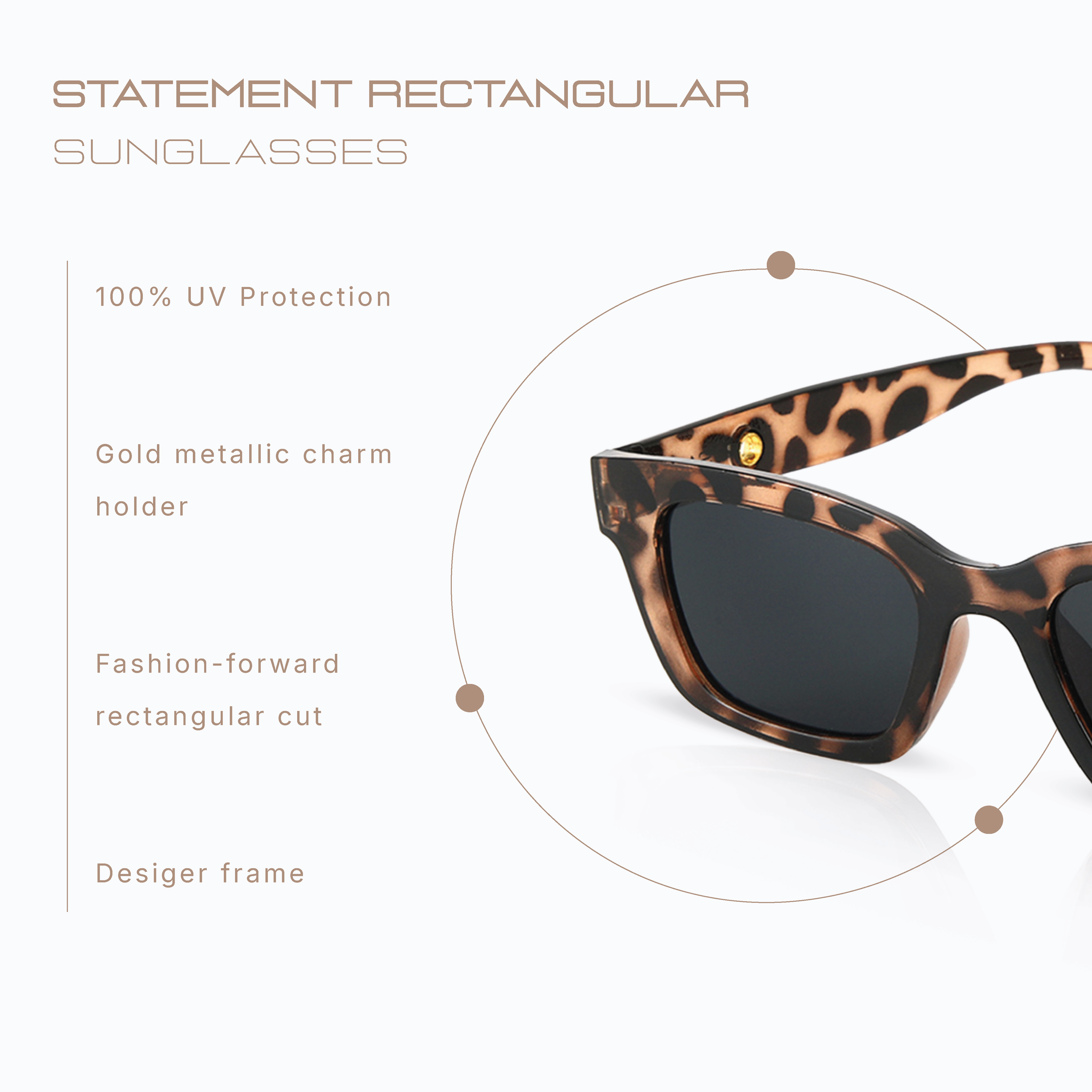 Statement Rectangular UV Protection Sunglasses