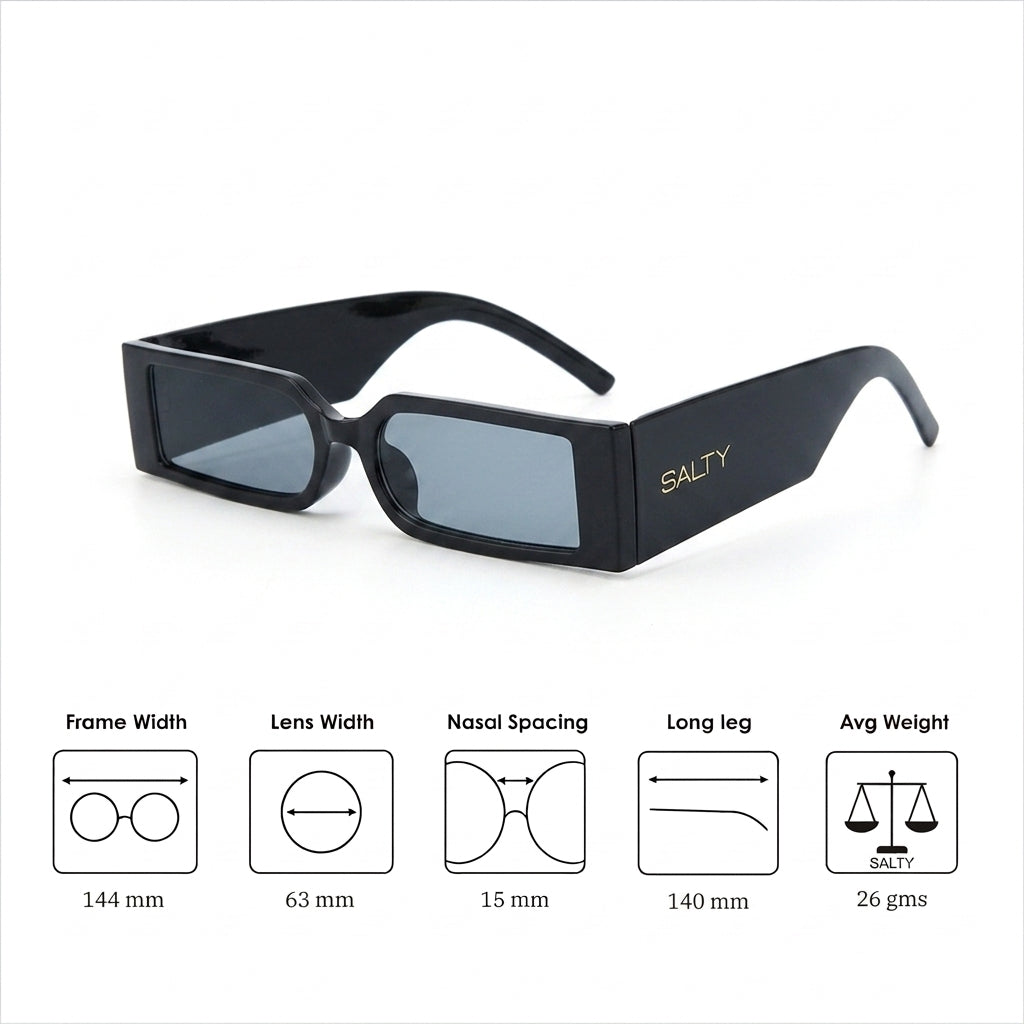 Edge Luxe Slim Sunglasses - Black