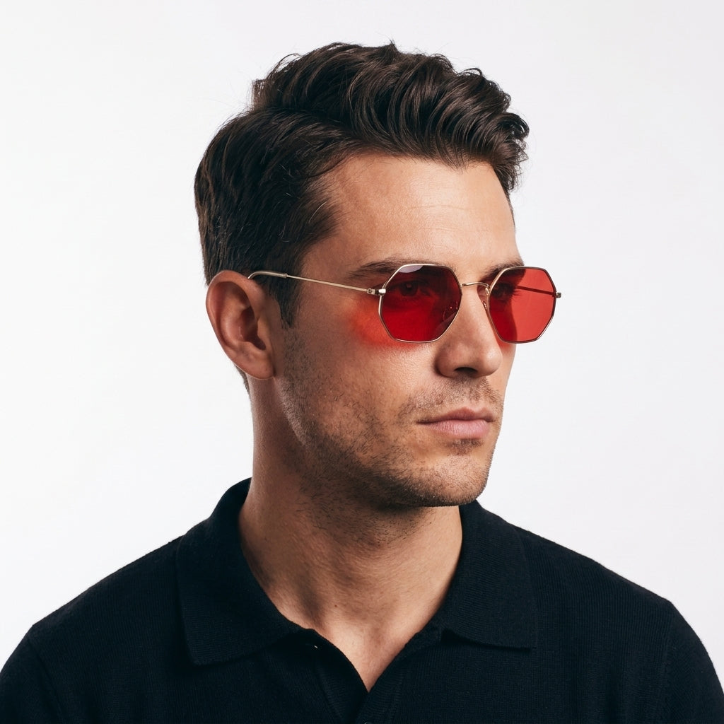 Hexara Edge Luxe Sunglasses - Gold