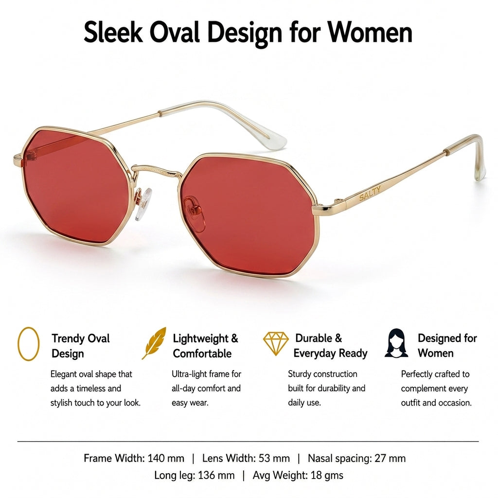 Hexara Edge Luxe Sunglasses - Gold