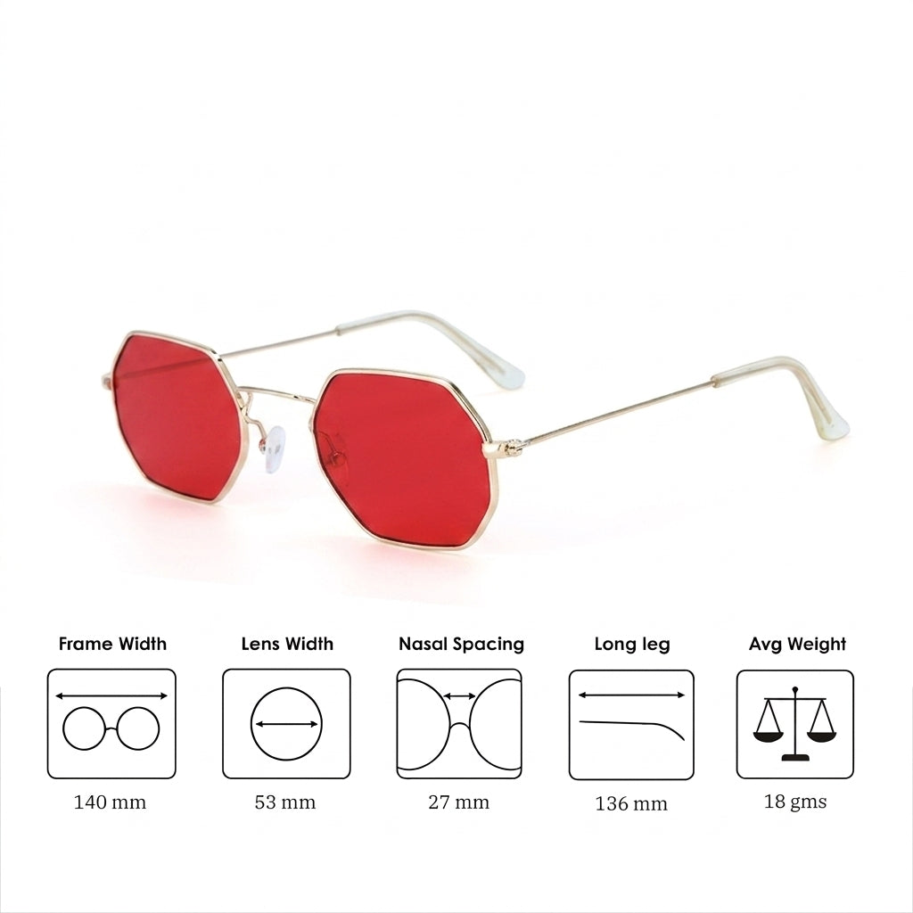 Hexara Edge Luxe Sunglasses - Gold