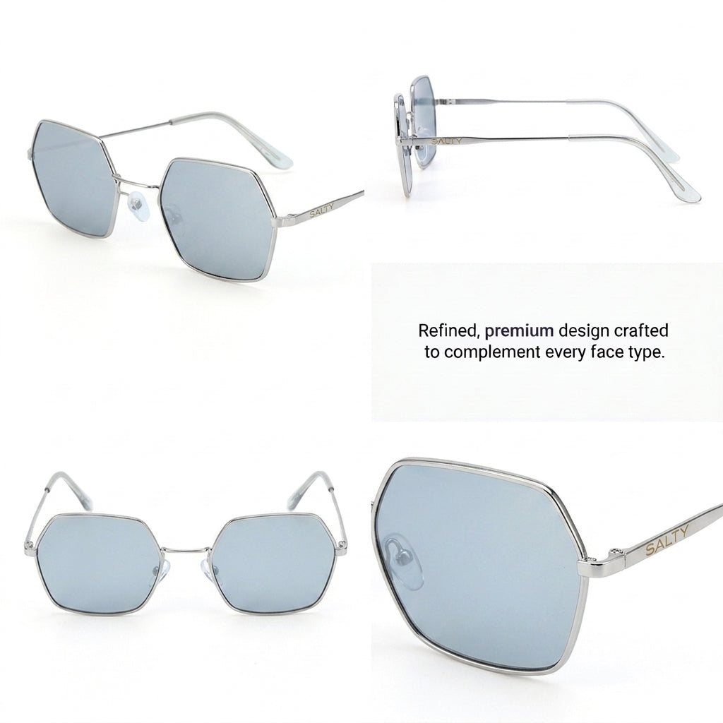 Hexara Edge Luxe Sunglasses - Silver