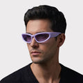 Futuristic Series Y2K Wraparound Sunglasses - Purple