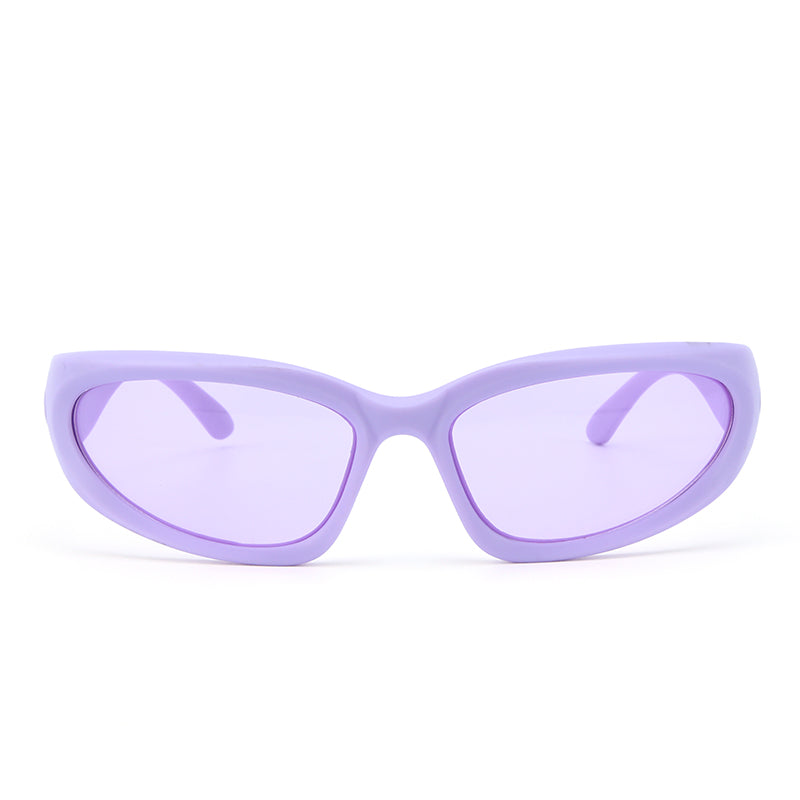 Futuristic Series Y2K Wraparound Sunglasses - Purple
