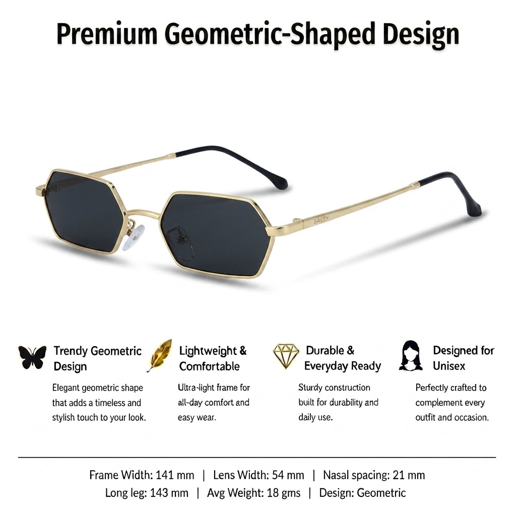 Goldline Hex Edge Shades – Black