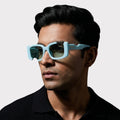 Frost Block Statement Shades – Blue