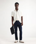 Rare Rabbit Men's Shirol Blue Cotton Blend Plain Hawk Slim Fit Jeans