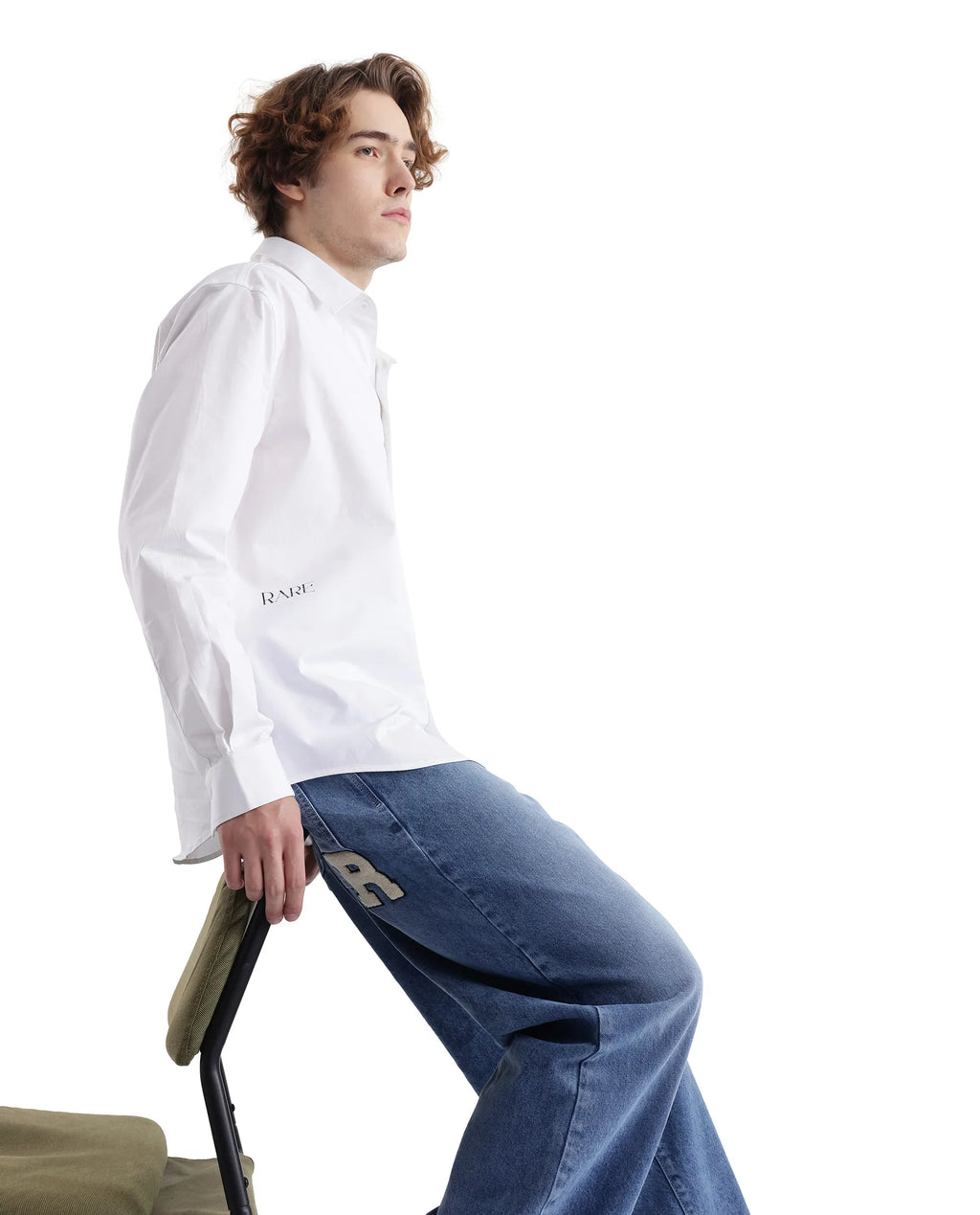 Rare Rabbit Men's Slander White Cotton Plain Regular Fit Full Sleeve Collared Shirt
